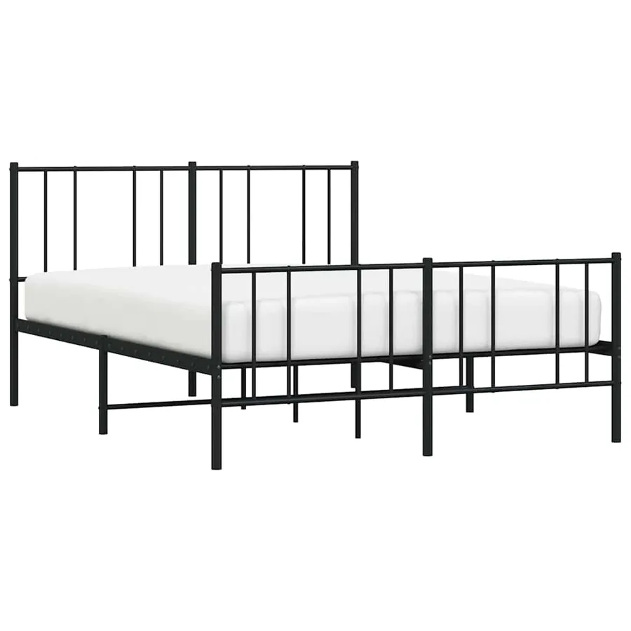 Cadre de lit métal sans matelas avec pied de lit noir 120x190cm - 5