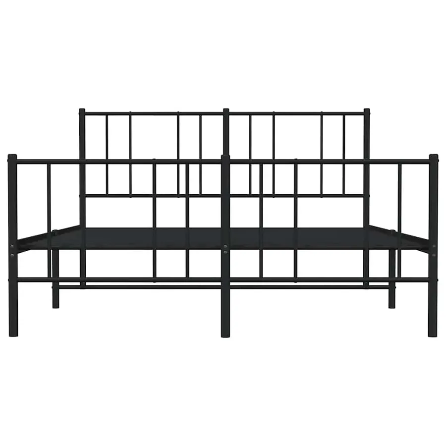 Cadre de lit métal sans matelas avec pied de lit noir 120x190cm - 6