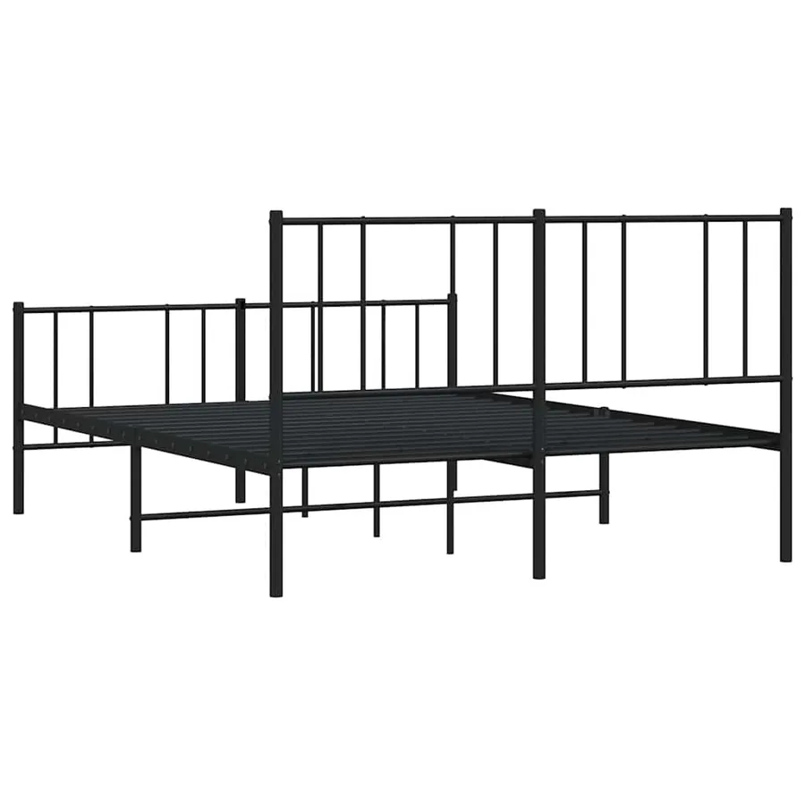 Cadre de lit métal sans matelas avec pied de lit noir 120x190cm - 8