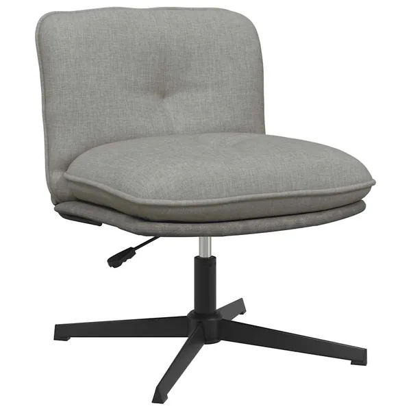Chaise pivotante de bureau Gris clair Tissu