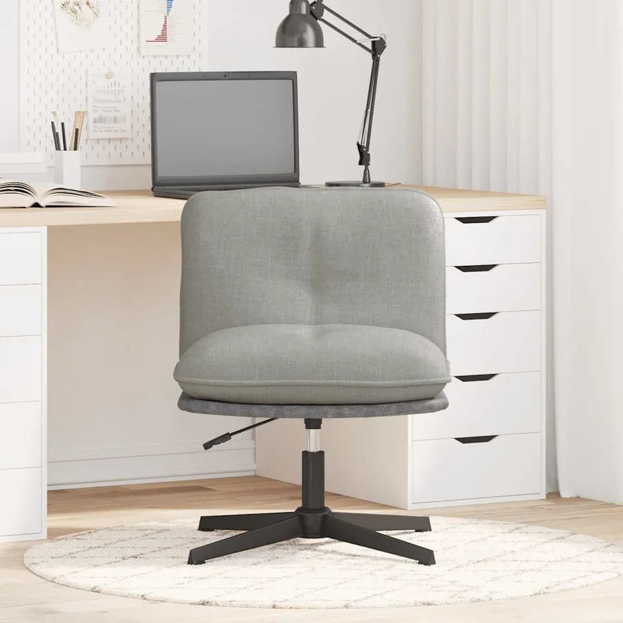 Chaise pivotante de bureau Gris clair Tissu - 3