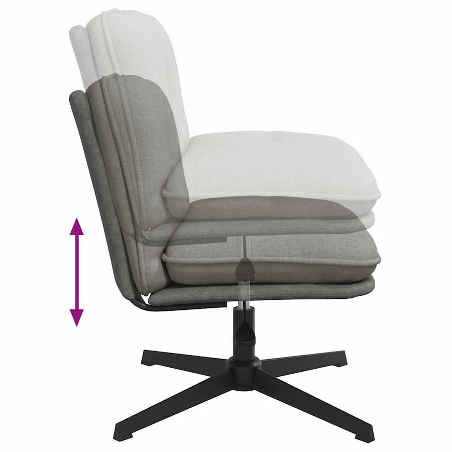 Chaise pivotante de bureau Gris clair Tissu - 7