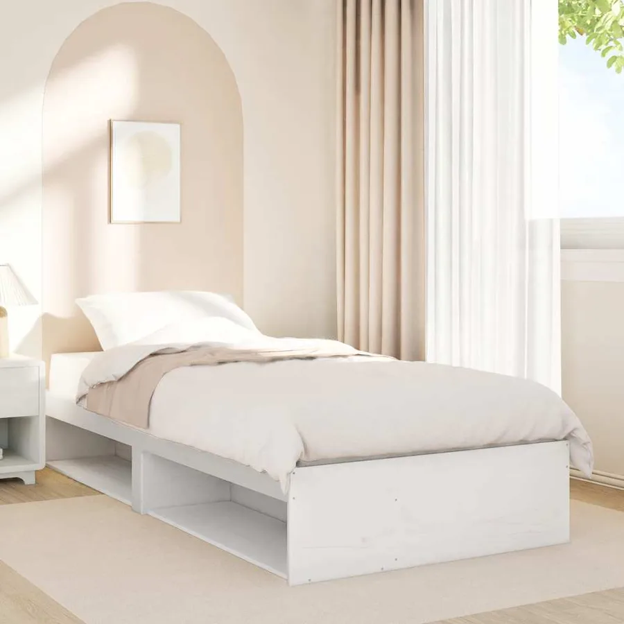 Lit de jour sans matelas blanc 100x200 cm bois de pin massif - 4