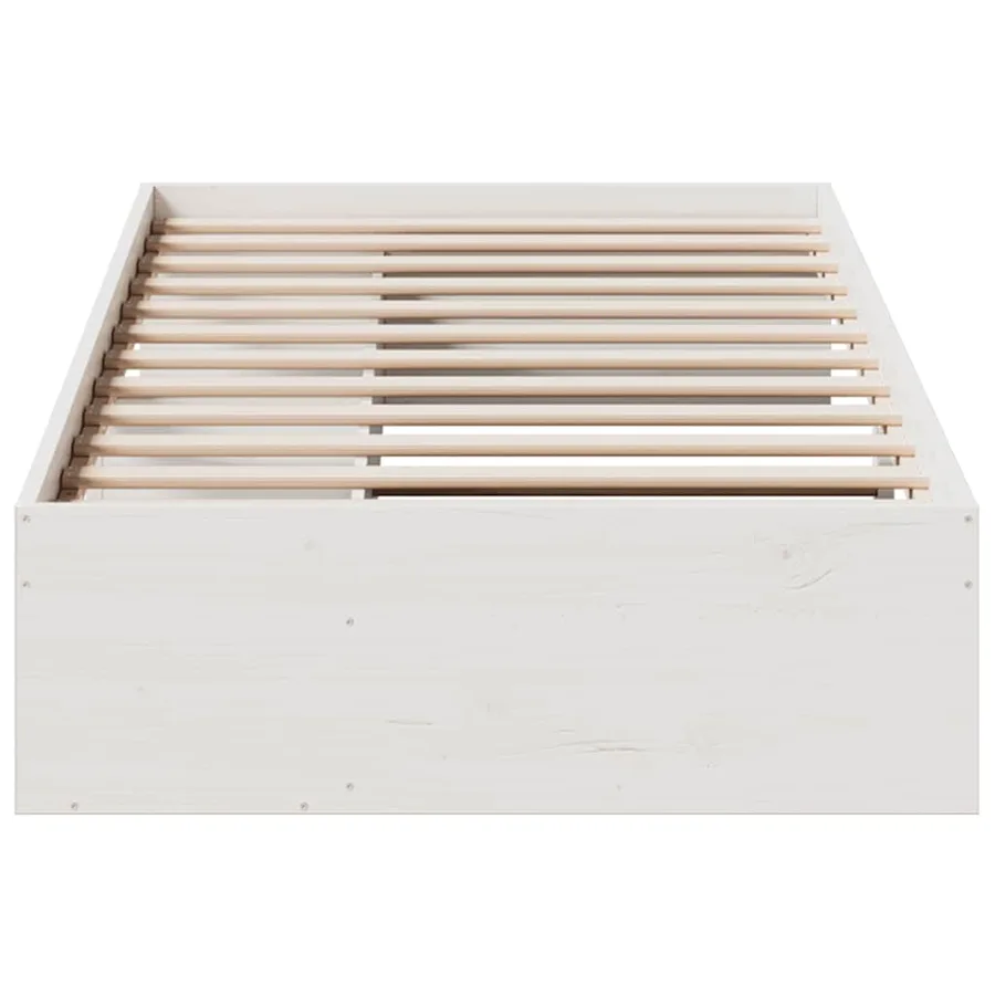 Lit de jour sans matelas blanc 100x200 cm bois de pin massif - 5