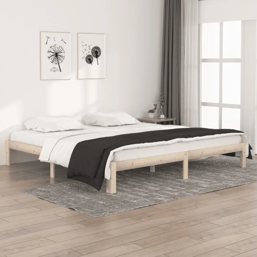 Cadre de lit sans matelas bois massif de pin 200x200 cm
