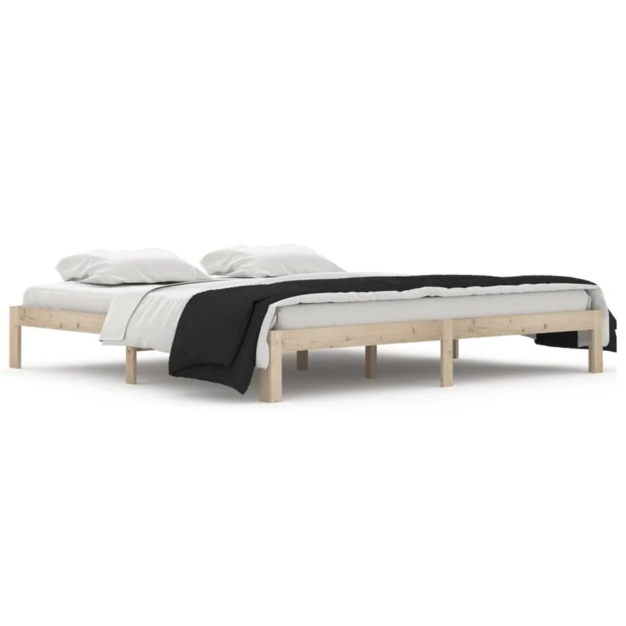 Cadre de lit sans matelas bois massif de pin 200x200 cm - 2