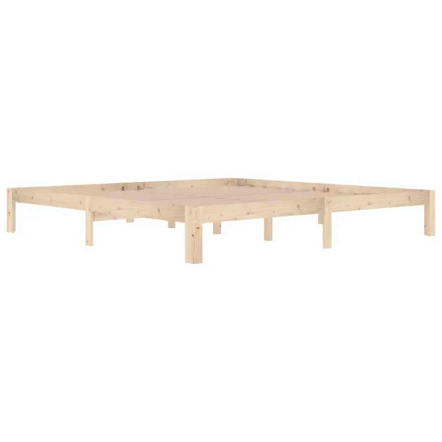 Cadre de lit sans matelas bois massif de pin 200x200 cm - 3