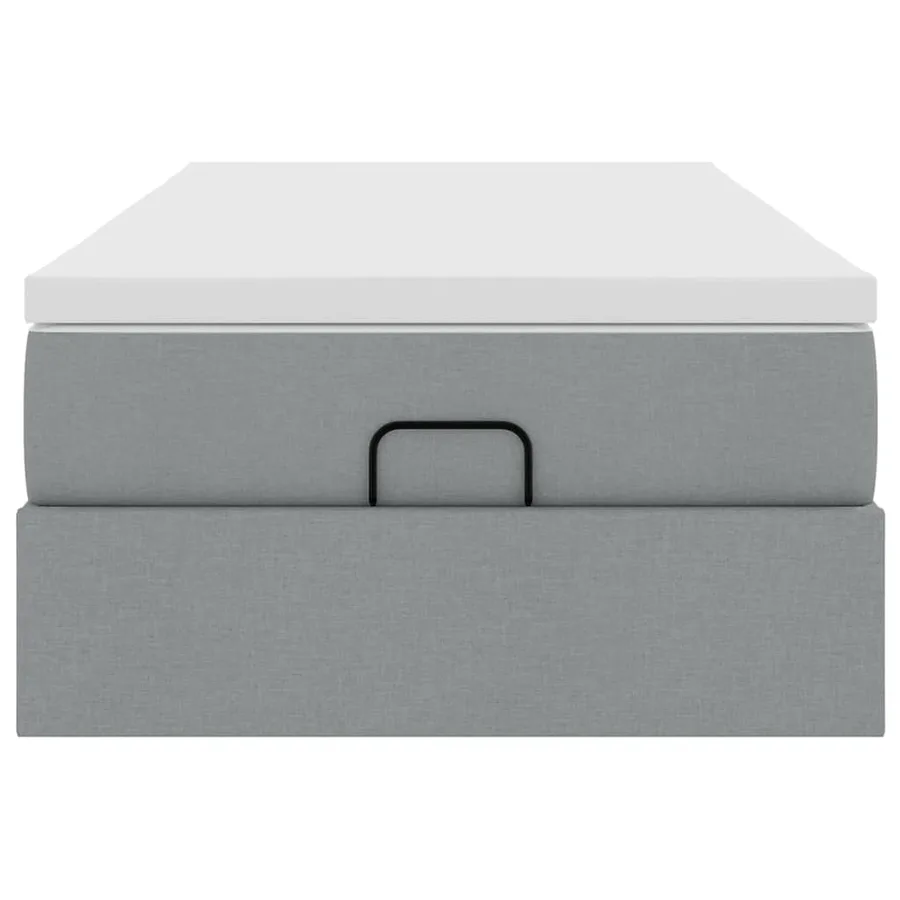 Cadre de lit ottoman avec matelas gris clair 80x200 cm tissu - 7