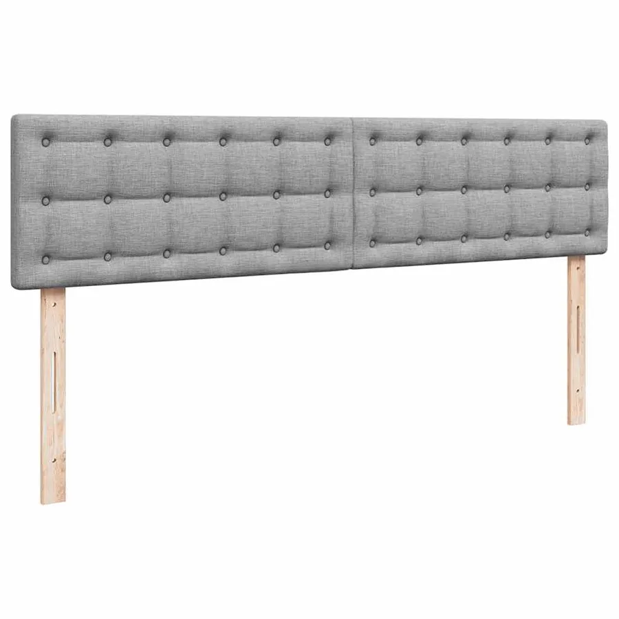 Cadre de lit ottoman et matelas gris clair 160x200cm tissu - 10