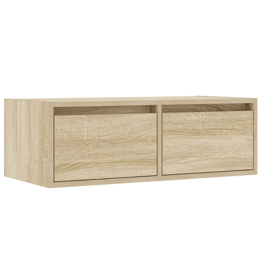 Meuble TV avec lumières LED chêne sonoma 75x35,5x25 cm - 6