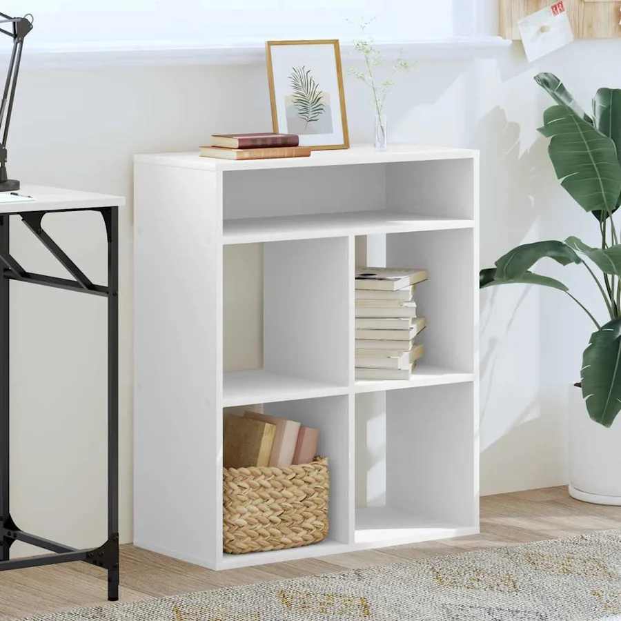 Bibliothèque blanc 66x31x80 cm bois d'ingénierie - 3