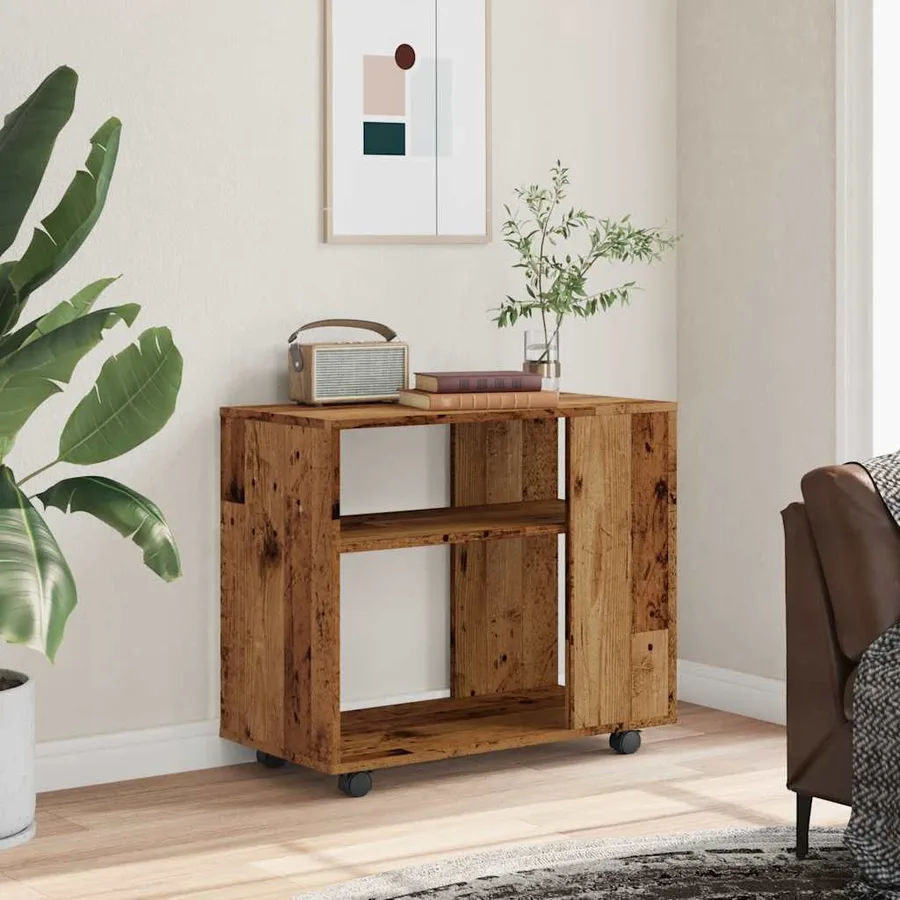 Table d'appoint vieux bois 70x35x55 cm bois d'ingénierie - 3