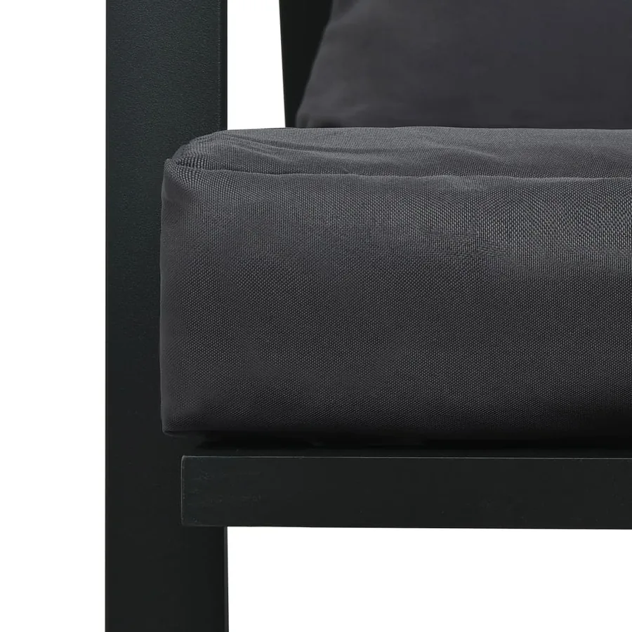 Salon de jardin 5 pcs avec coussins Aluminium Gris foncé - 13