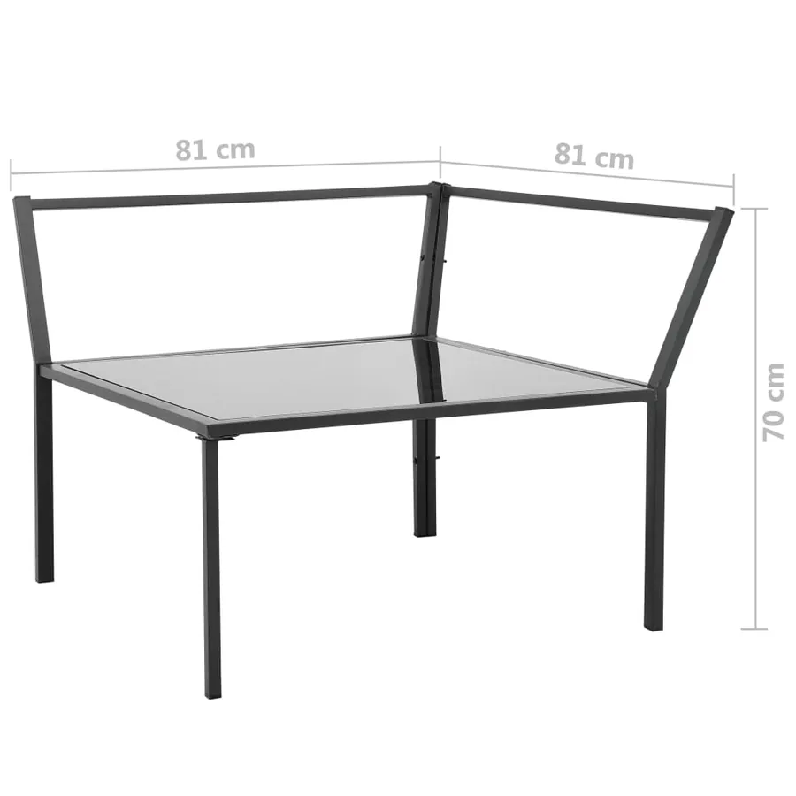 Salon de jardin 5 pcs avec coussins Aluminium Gris foncé - 16
