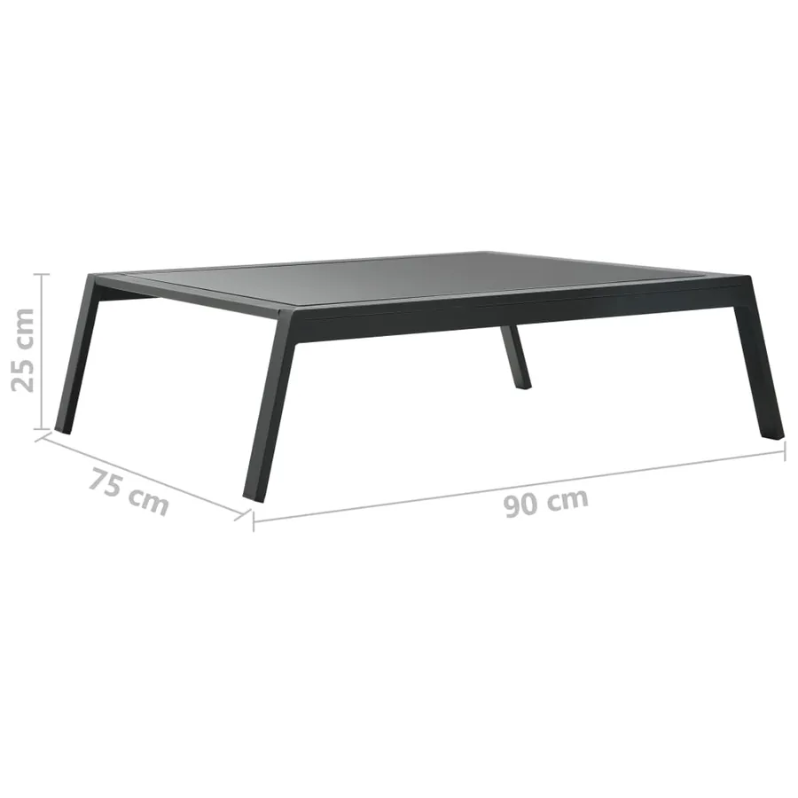 Salon de jardin 5 pcs avec coussins Aluminium Gris foncé - 17