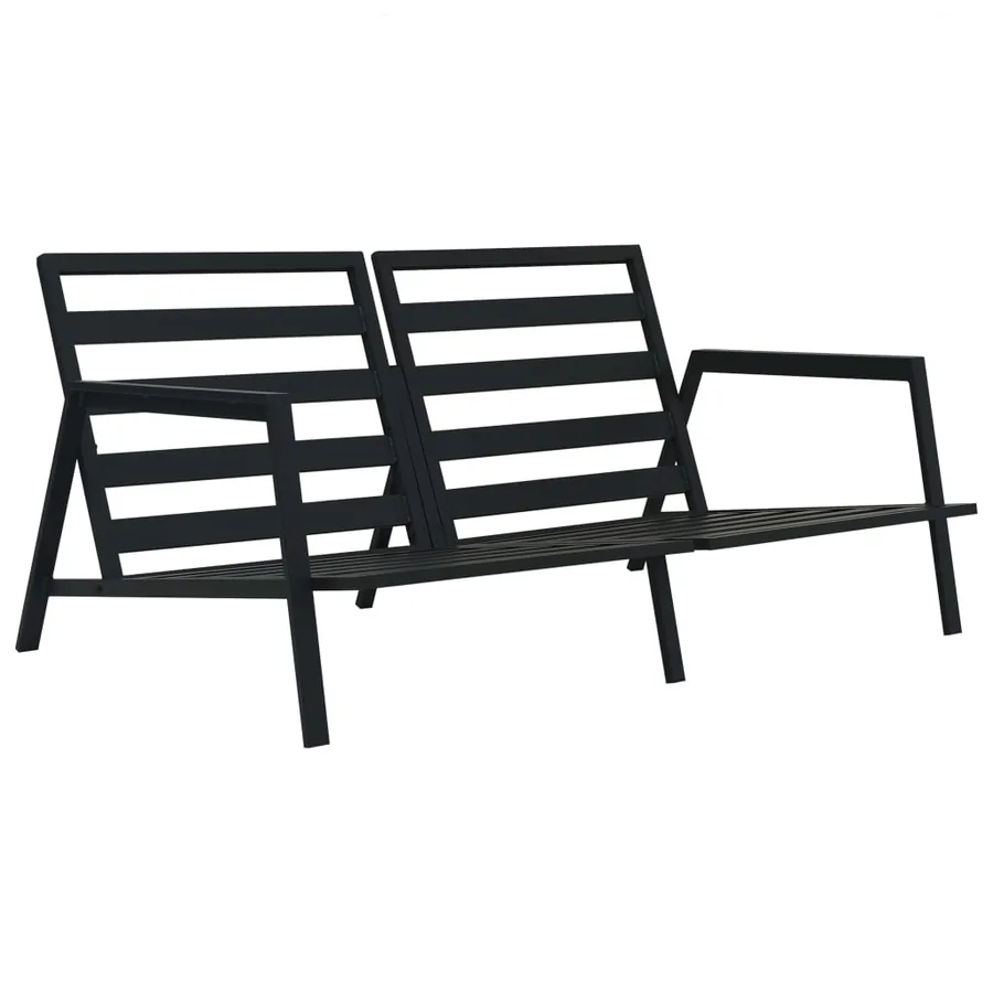 Salon de jardin 5 pcs avec coussins Aluminium Gris foncé - 3