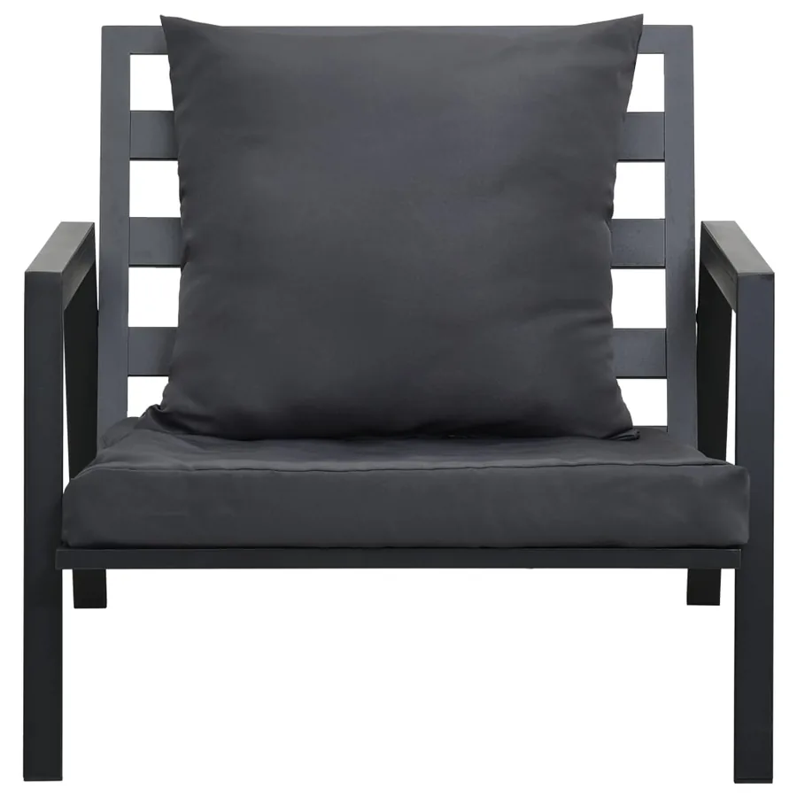 Salon de jardin 5 pcs avec coussins Aluminium Gris foncé - 8