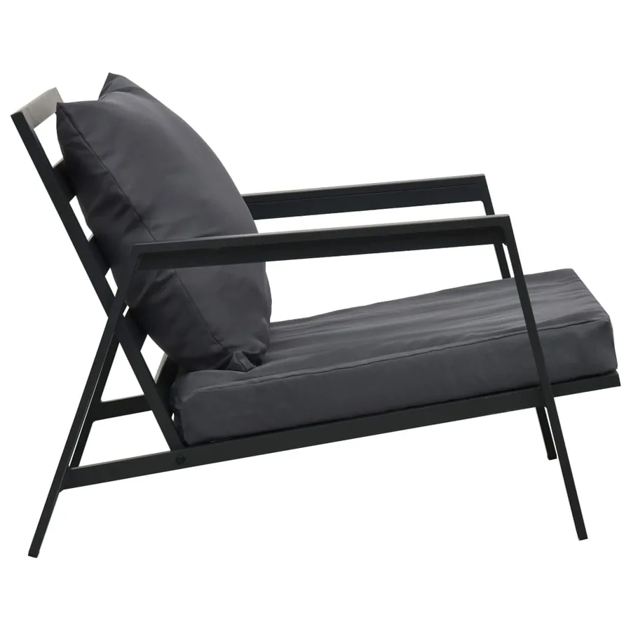 Salon de jardin 5 pcs avec coussins Aluminium Gris foncé - 9