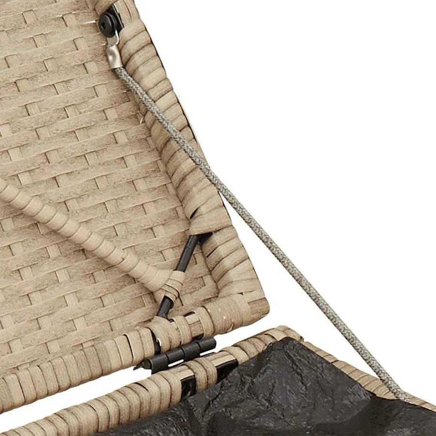 Tabourets de jardin avec coussins lot de 2 beige résine tressée - 10