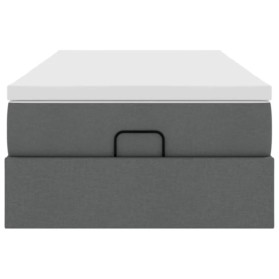 Cadre de lit ottoman avec matelas gris foncé 90x190 cm tissu - 7