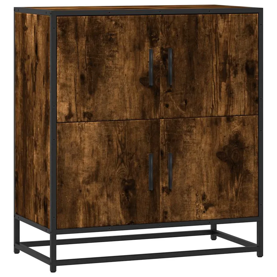 Buffet chêne fumé 68x35x76 cm bois d'ingénierie - 2