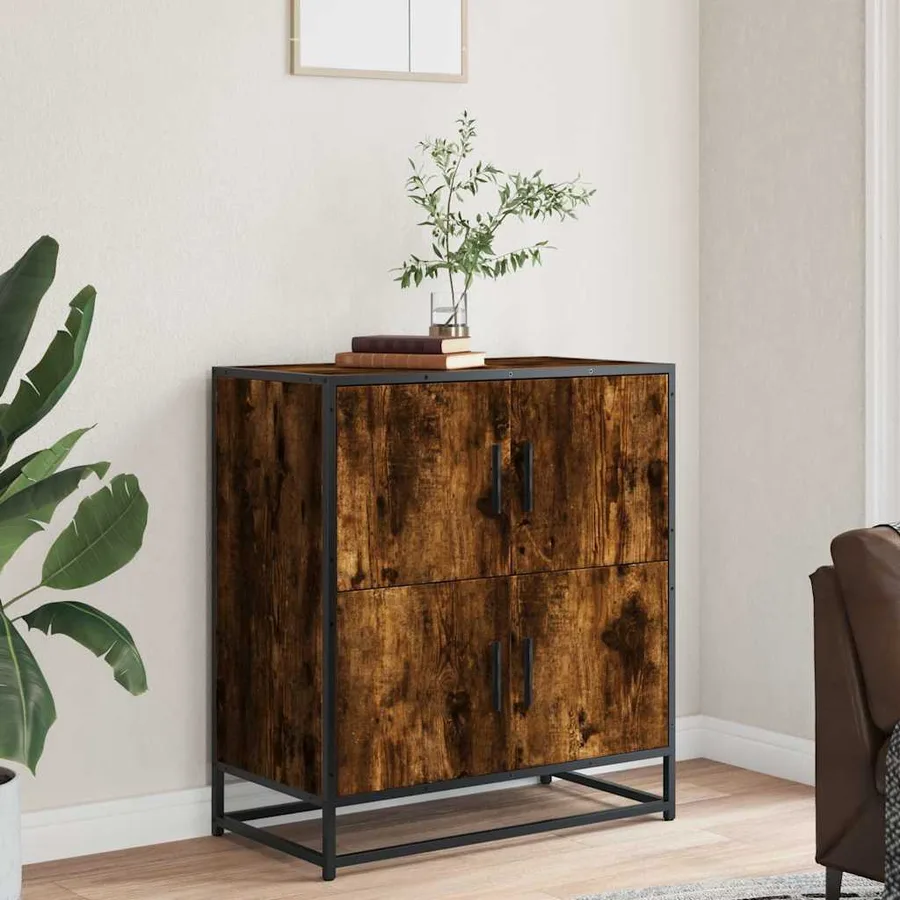Buffet chêne fumé 68x35x76 cm bois d'ingénierie - 3