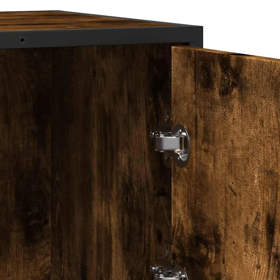 Buffet chêne fumé 68x35x76 cm bois d'ingénierie - 8