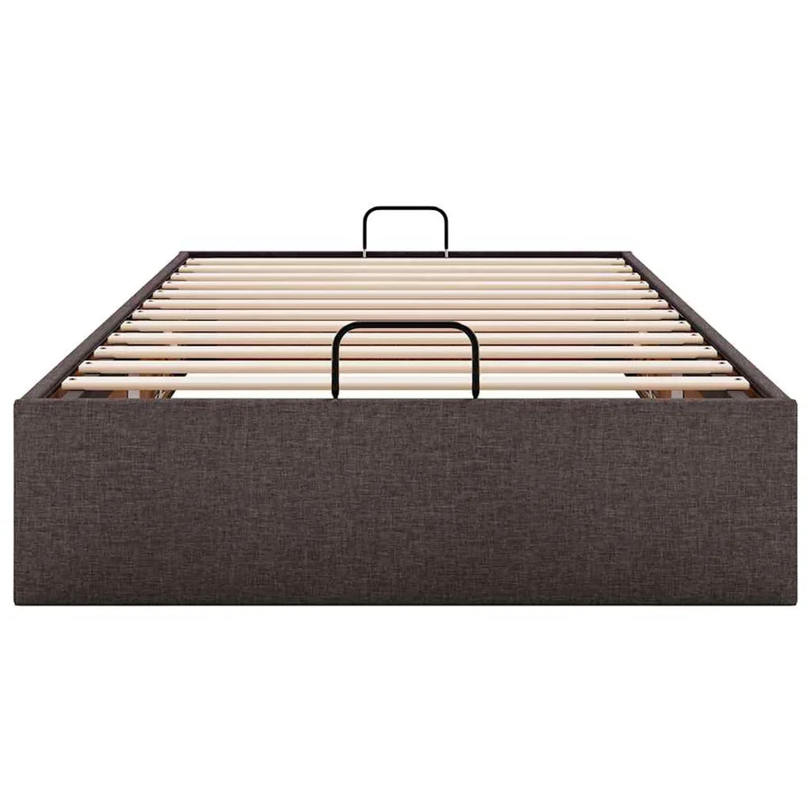 Cadre de lit ottoman sans matelas marron foncé 80x200 cm tissu - 7