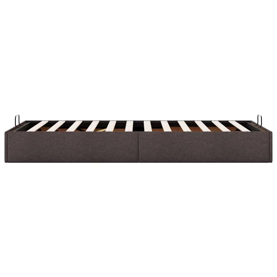 Cadre de lit ottoman sans matelas marron foncé 80x200 cm tissu - 8