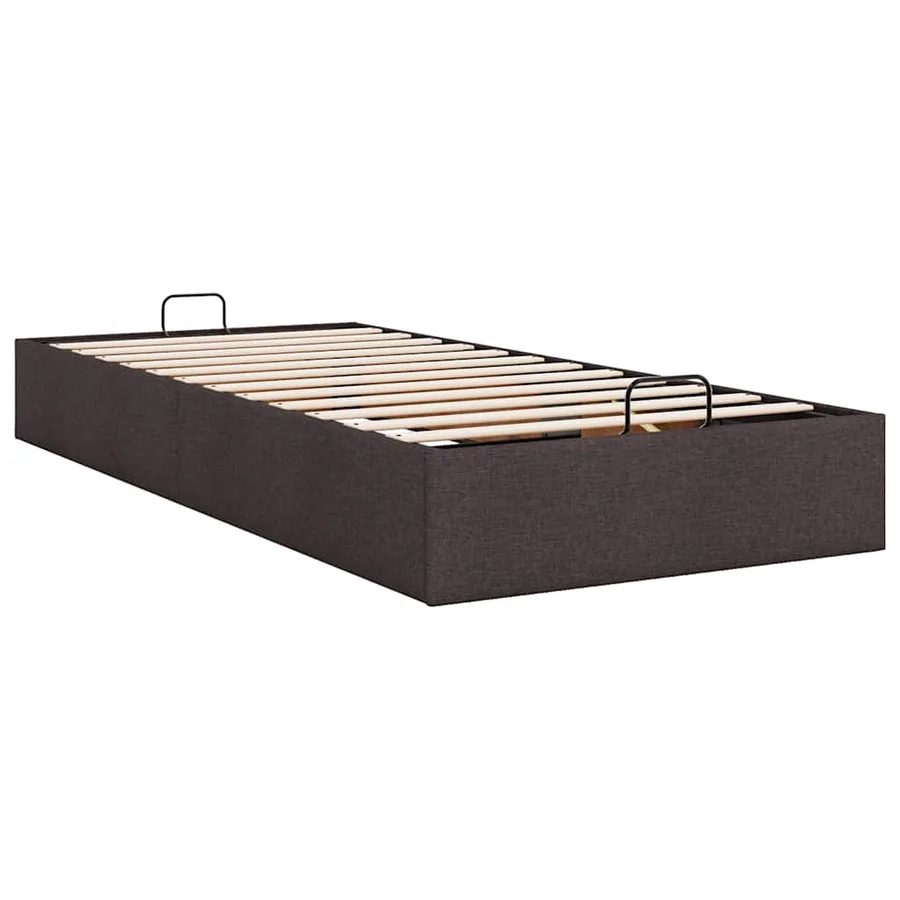 Cadre de lit ottoman sans matelas marron foncé 80x200 cm tissu - 9