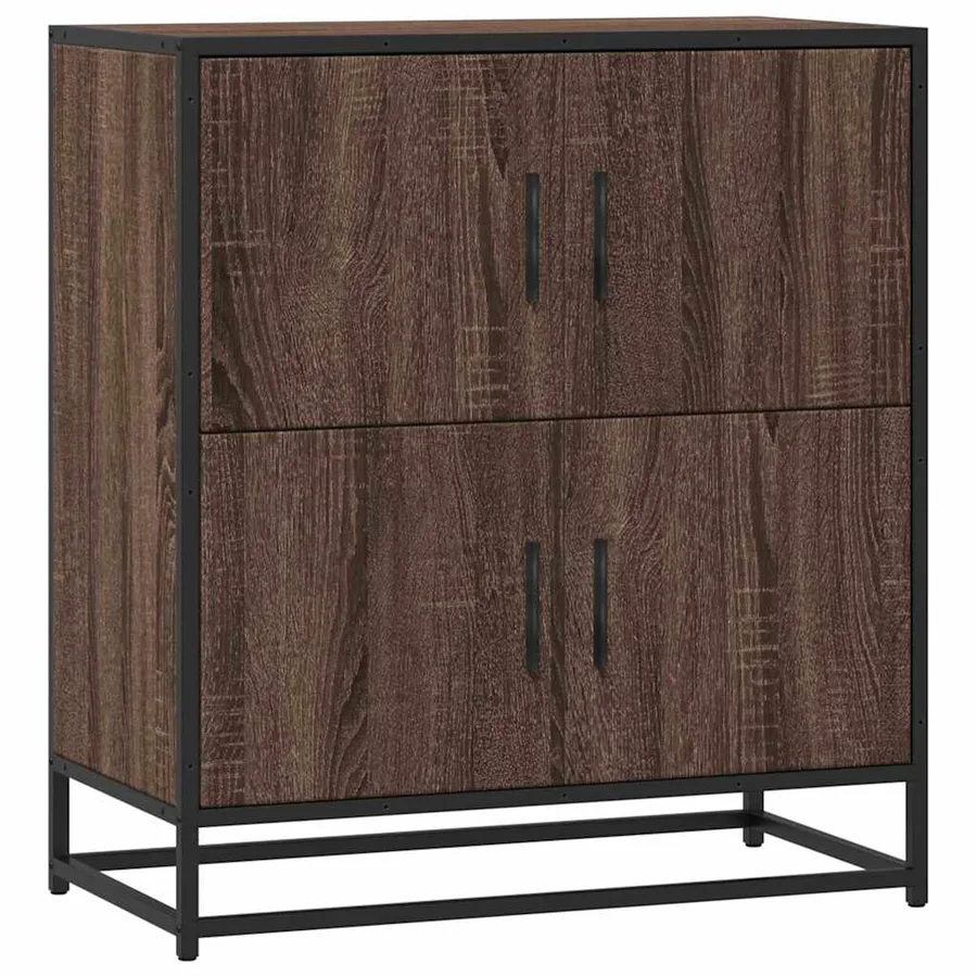 Buffet chêne marron 68x35x76 cm bois d'ingénierie - 2