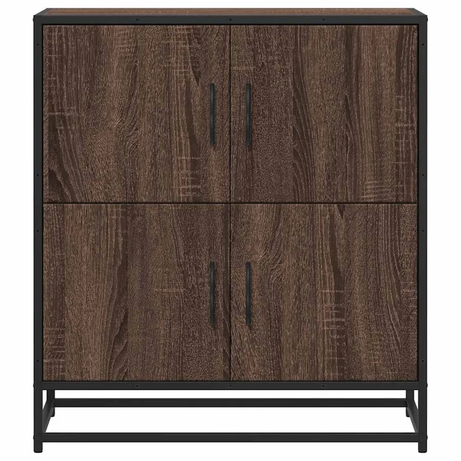 Buffet chêne marron 68x35x76 cm bois d'ingénierie - 4