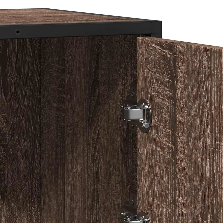 Buffet chêne marron 68x35x76 cm bois d'ingénierie - 8