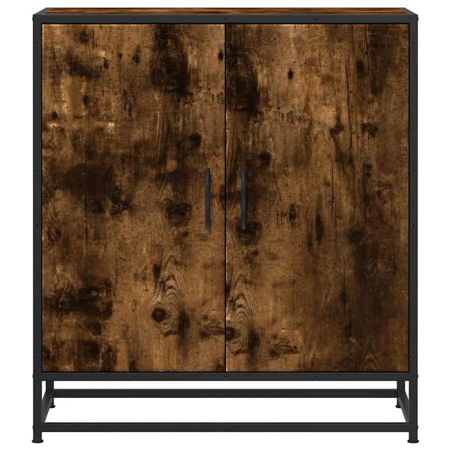 Buffet chêne fumé 68x35x76 cm bois d'ingénierie et métal - 4