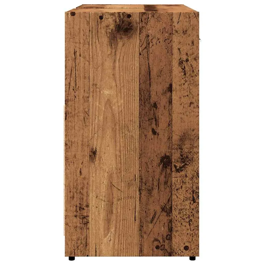 Armoire lavabo de salle de bain vieux bois 60x33x60 cm - 7