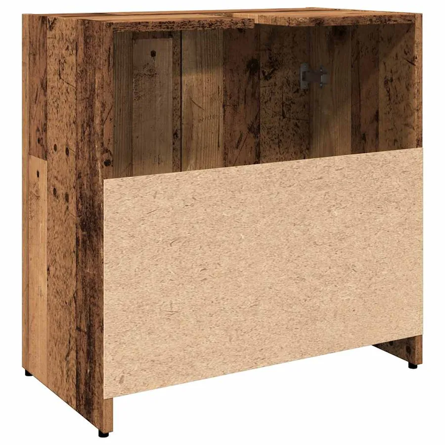 Armoire lavabo de salle de bain vieux bois 60x33x60 cm - 8