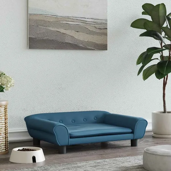 Lit pour chien bleu 70x48x22 cm velours