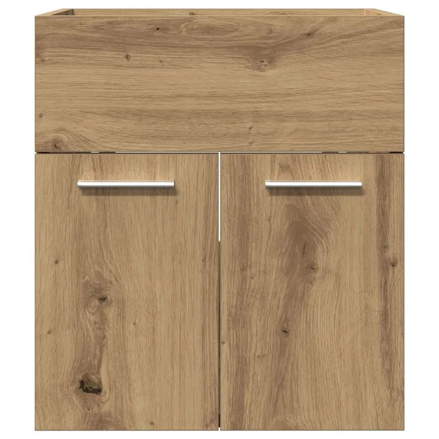 Armoire lavabo de salle de bain chêne artisanal bois ingénierie - 4