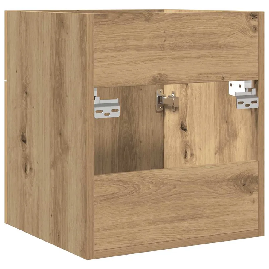 Armoire lavabo de salle de bain chêne artisanal bois ingénierie - 6