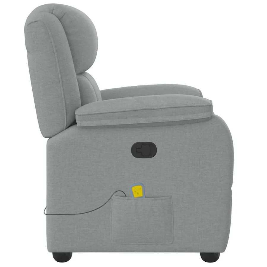 Fauteuil de massage inclinable Gris clair Tissu - 4