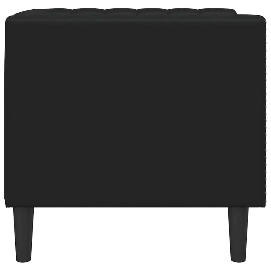 Fauteuil Chesterfield noir similicuir - 5