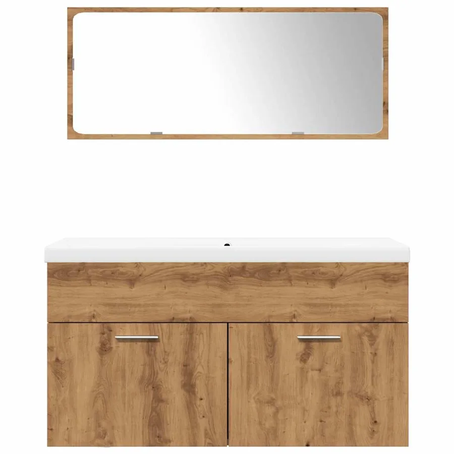 Ensemble de meubles salle de bain 3 pcs bois d'ingénierie - 4