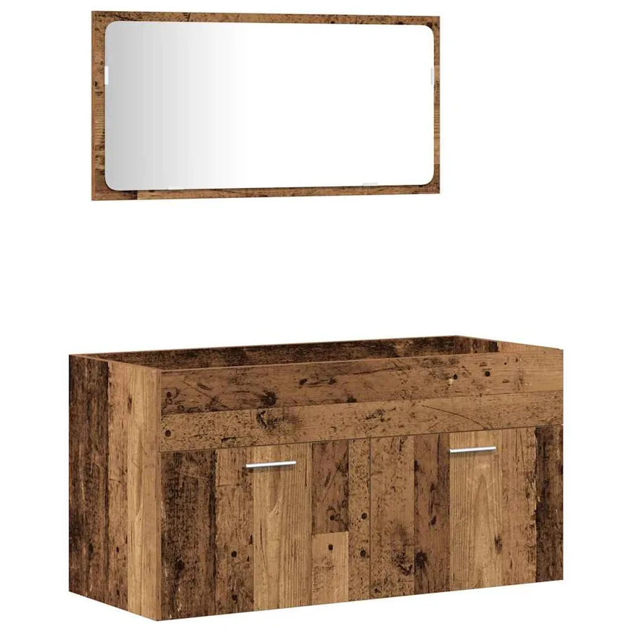 Ensemble de meubles salle de bain 4 pcs bois d'ingénierie - 7