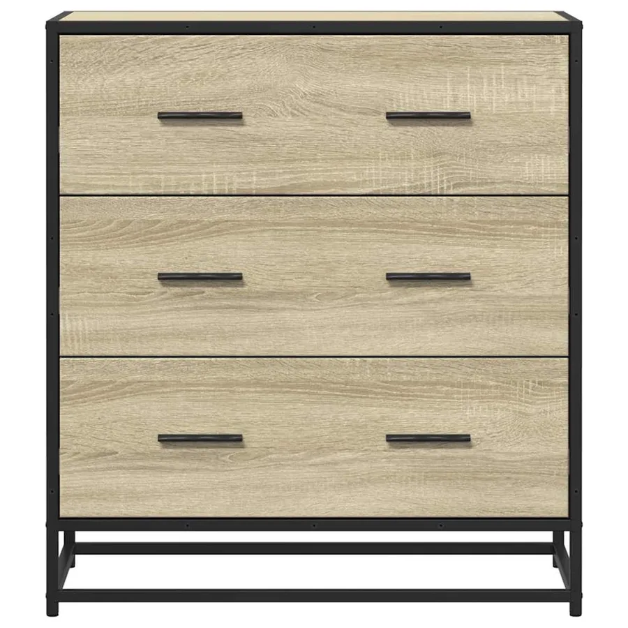 Buffet chêne sonoma 68x35x76 cm bois d'ingénierie et métal - 4
