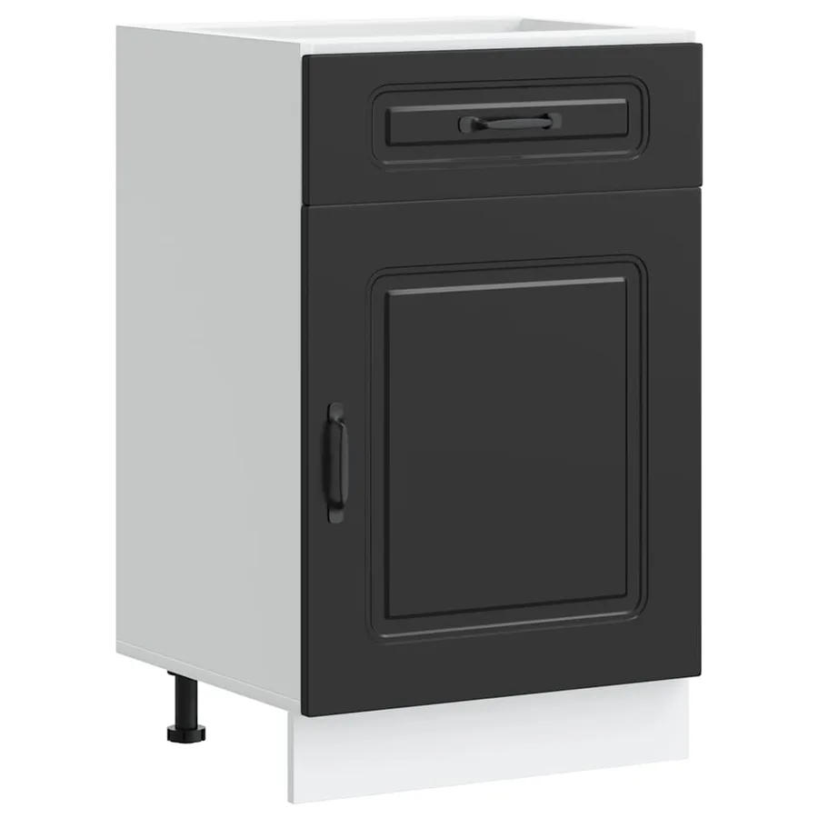 Armoire de cuisine Kalmar noir bois d'ingénierie - 2