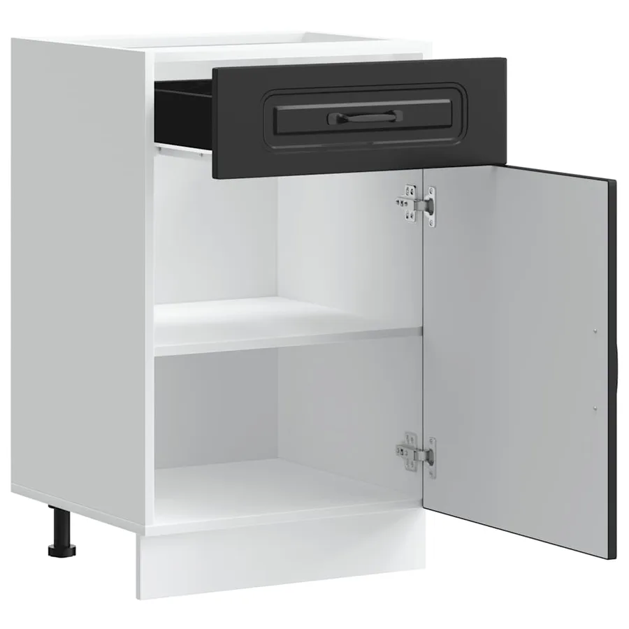 Armoire de cuisine Kalmar noir bois d'ingénierie - 5