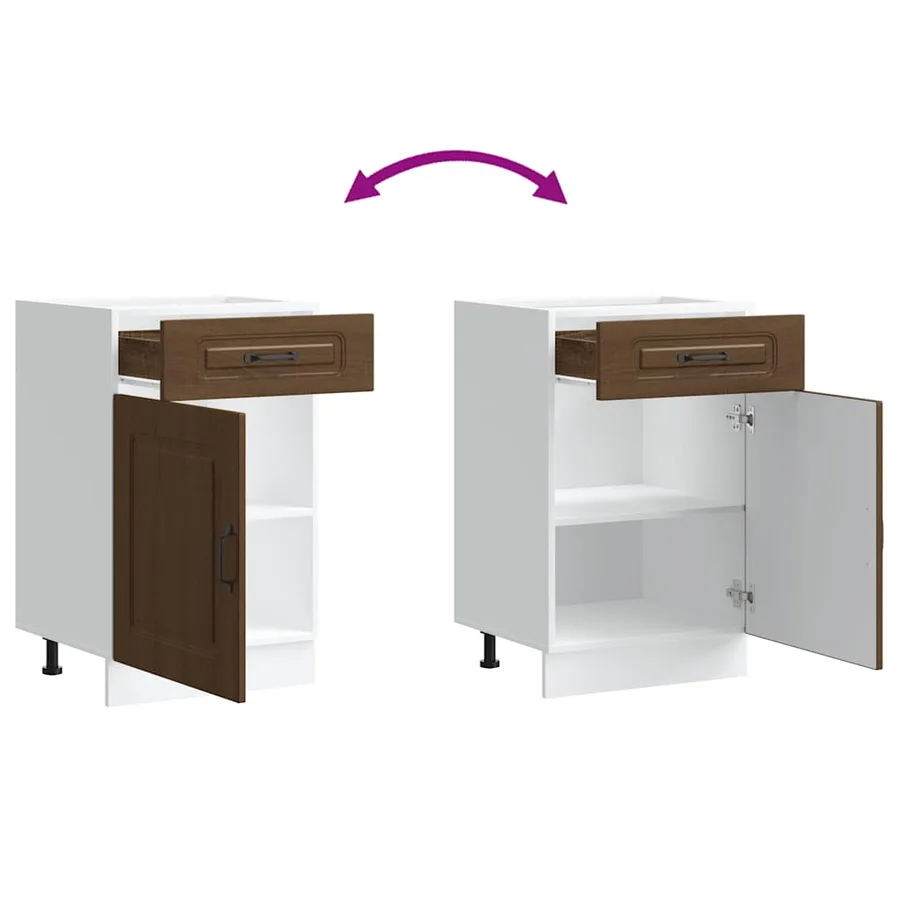 Armoire de cuisine Kalmar chêne marron bois d'ingénierie - 9