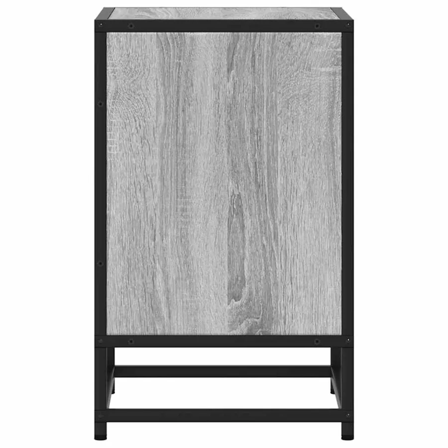 Tables de chevet 2 pcs sonoma gris bois d'ingénierie et métal - 7