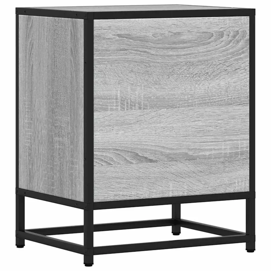 Tables de chevet 2 pcs sonoma gris bois d'ingénierie et métal - 8