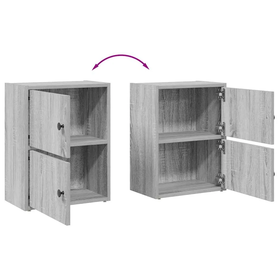 Bibliothèque sonoma gris 40x24x52 cm bois d'ingénierie - 8